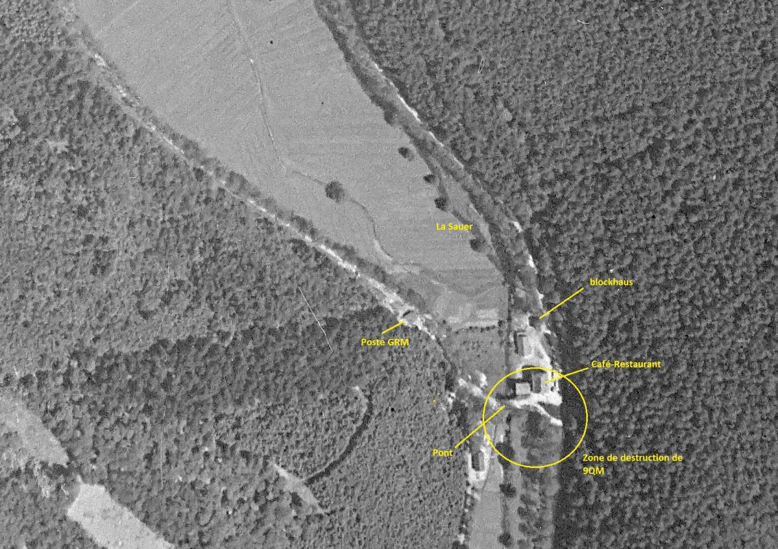 Ligne Maginot - TANNENBRUCK (AVANT POSTE) - (Blockhaus pour arme infanterie) - Sur cette photo aérienne de 1938, on voit la configuration entourant 9QM - Geoportail - IGN 1938
