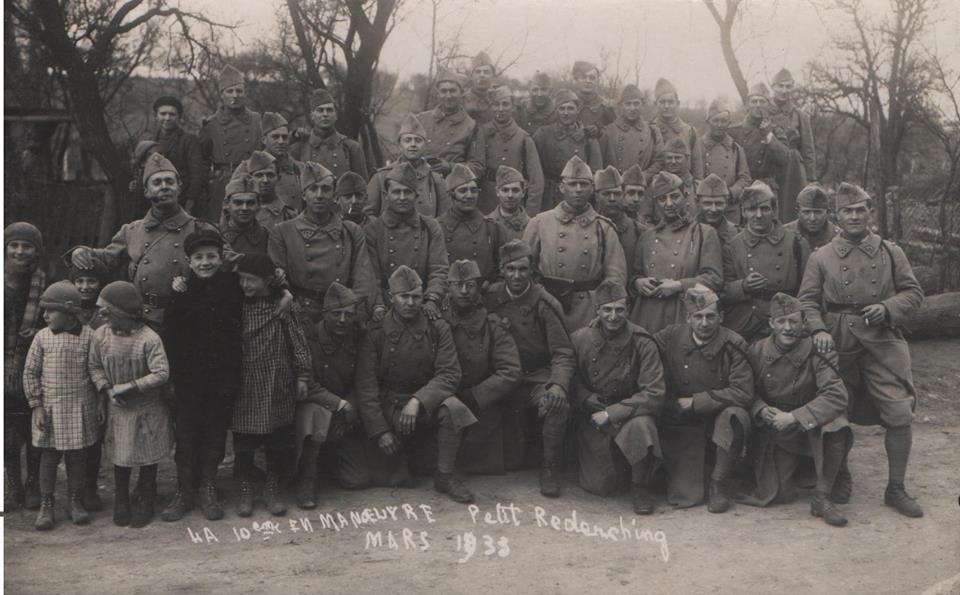Ligne Maginot - 153 RIF- La 10° Cie - La 10° Cie en manœuvre à Petit-Redreching en 1938