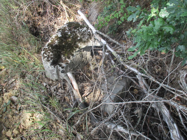 Ligne Maginot - Cuve T37 - FAUQUEMONT - Bloc de béton trouvé à la limite du bois (peut-être s'agit t-il d'un débris de la cuve T 37 ?) - Randonneur62