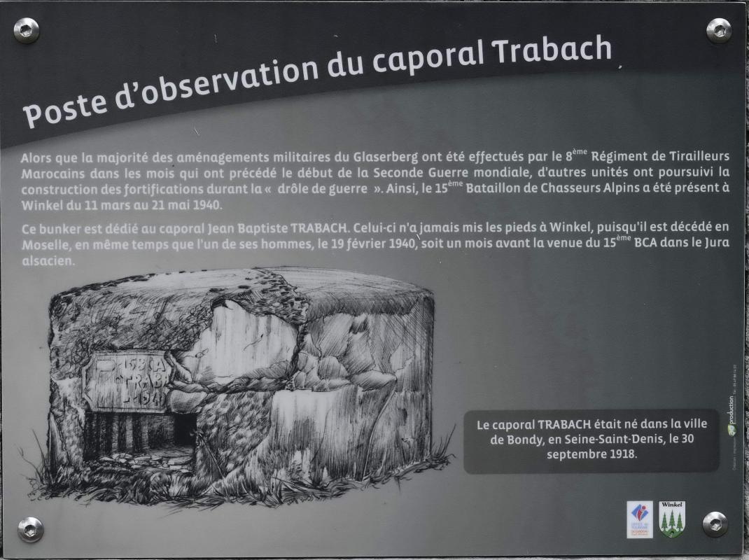 Ligne Maginot - CAPORAL TRABACH - (Blockhaus pour arme infanterie) - Panneau explicatif - D.Froehly