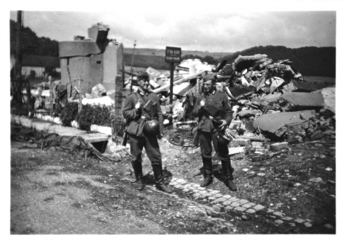 Ligne Maginot - MERTEN (POSTE GRM) - (Poste GRM - Maison Forte) - Photo de l'avant poste détruit, probablement prise en 1940 - Inconnu - Coll. Musée de la Moselle 1939-45 - Hagondange