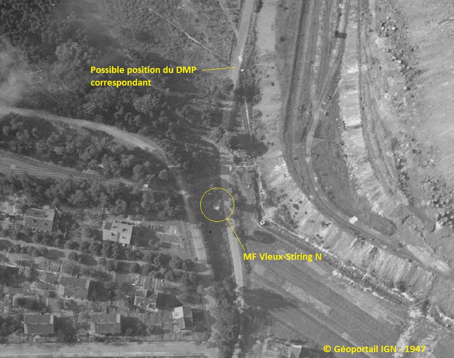 Ligne Maginot - VIEUX-STIRING NORD-OUEST (MF DE) - (Poste GRM - Maison Forte) -  - Geoportail - IGN 1947
