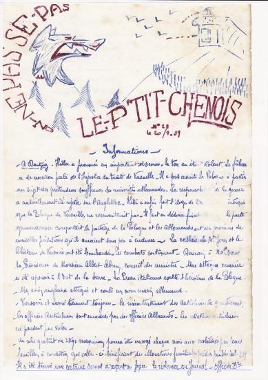 Ligne Maginot - LE CHESNOIS - CHENOIS - (Ouvrage d'artillerie) - Programme de soirée du club d'animations de l'ouvrage - inconnu