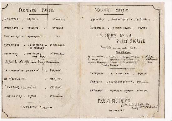 Ligne Maginot - LE CHESNOIS - CHENOIS - (Ouvrage d'artillerie) - Programme de soirée du club d'animations de l'ouvrage - inconnu