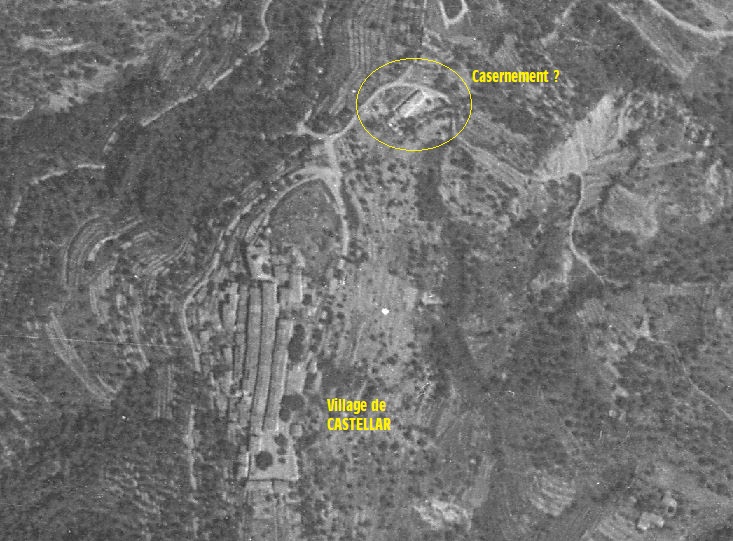 Ligne Maginot - CASTELLAR - (Casernement) - Emplacement du casernement - IGN - Géoportail 1945