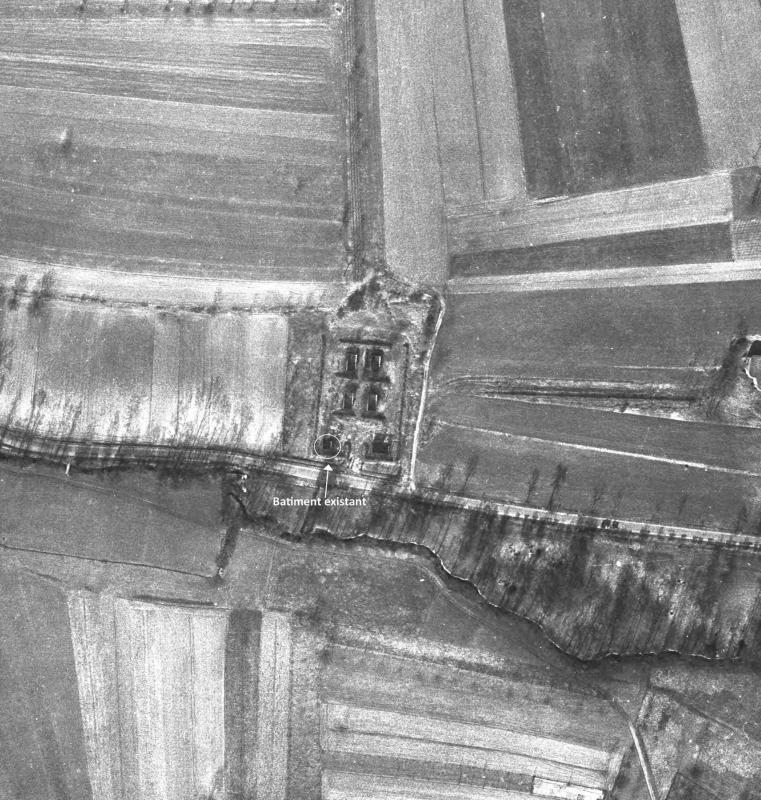 Ligne Maginot - UFFHEIM - (Dépôt de Munitions) - Le cercle sur la photo indique le petit bâtiment encore en place - IGN - Géoportail 1960