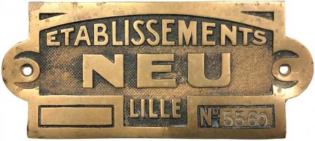 Ligne Maginot - Etablissements NEU -  Plaque constructeur 