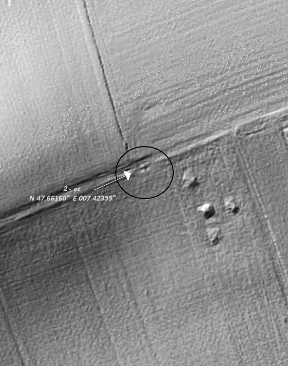 Ligne Maginot - 2A - (Chambre de coupure) - Vue aérienne  LIDAR  - Infogéo68