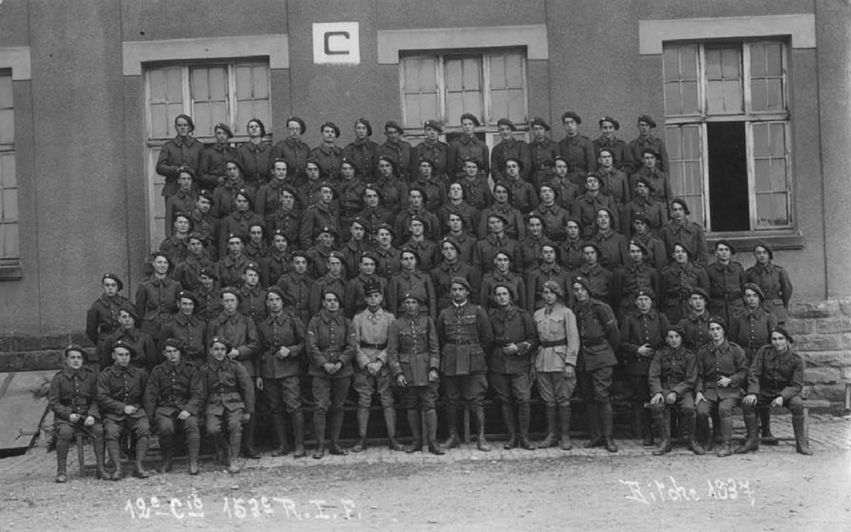 Ligne Maginot - 153° RIF - 12° Cie - La 12° Cie du 153° RIF 
Photo prise en 1937 au camp de Bitche