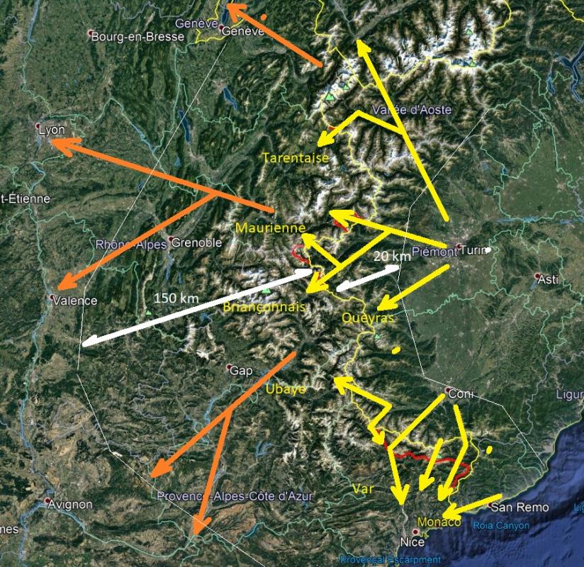 Massif des Alpes - carte tactique