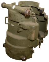 Ligne Maginot - Périscope type C - Chariot permettant de hisser le périscope dans la cloche observatoire.
Le chariot coulisse dans deux rails placés de part et d'autre de l'échelle d'accès à la cloche