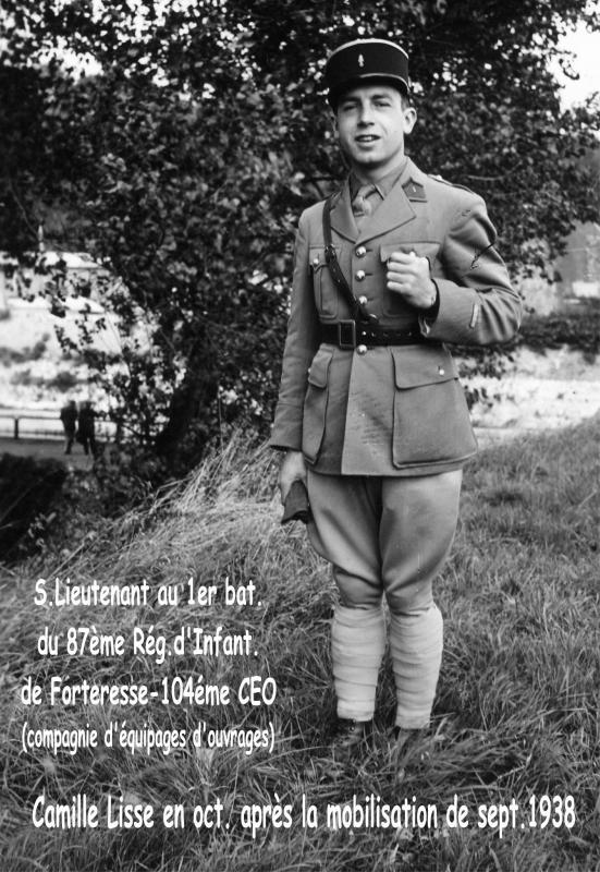 Ligne Maginot - BERSILLIES - (Ouvrage d'infanterie) - Le Sous-Lieutenant Camille Lisse qui commandait le bloc 1 de l'ouvrage de Bersillies - Inconnu