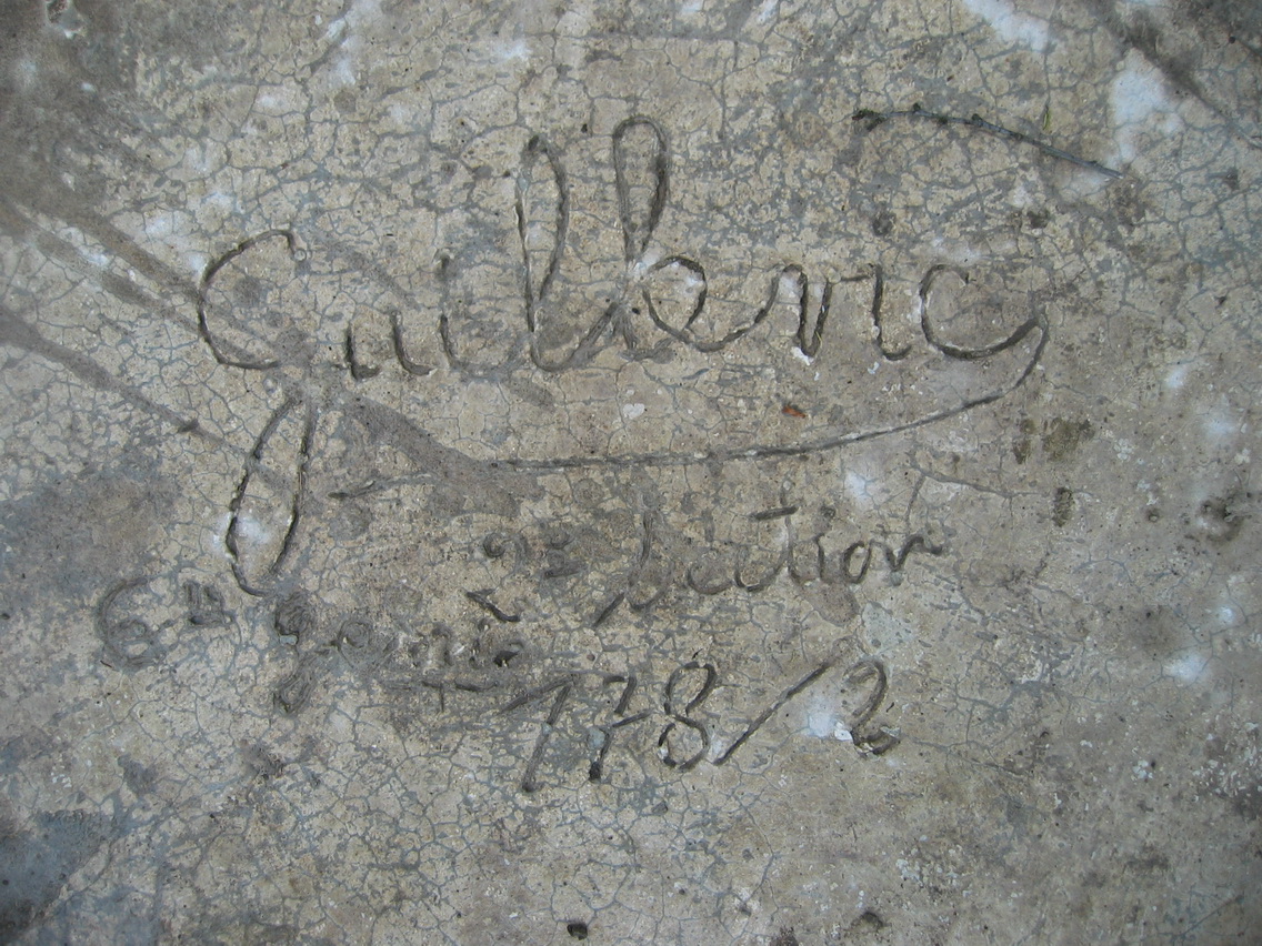Ligne Maginot - HERRENKOPF SUD - (Blockhaus pour arme infanterie) - Une des deux inscriptions sur la dalle du blockhaus.

Guillevic 6e genie 2e section 178/2 ??? - Xavier HESS