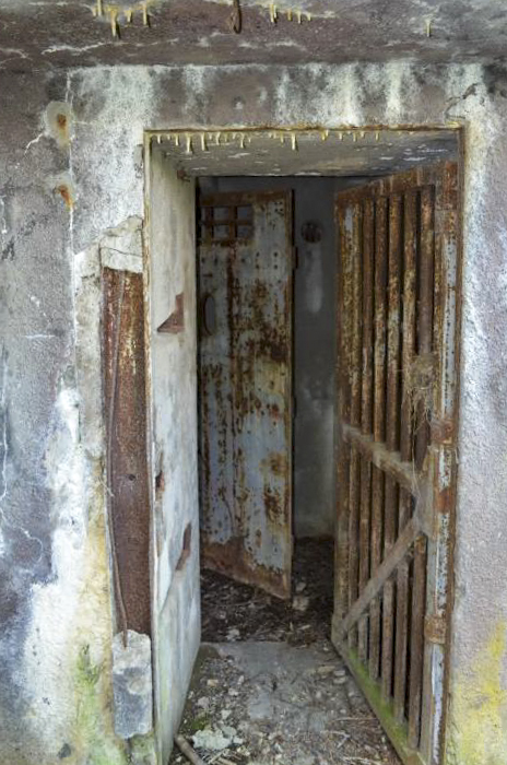 Ligne Maginot - Blockhaus STG 105 - Breitenhag - Entrée des hommes, avec sa grille et sa porte blindée. - D. Froehly