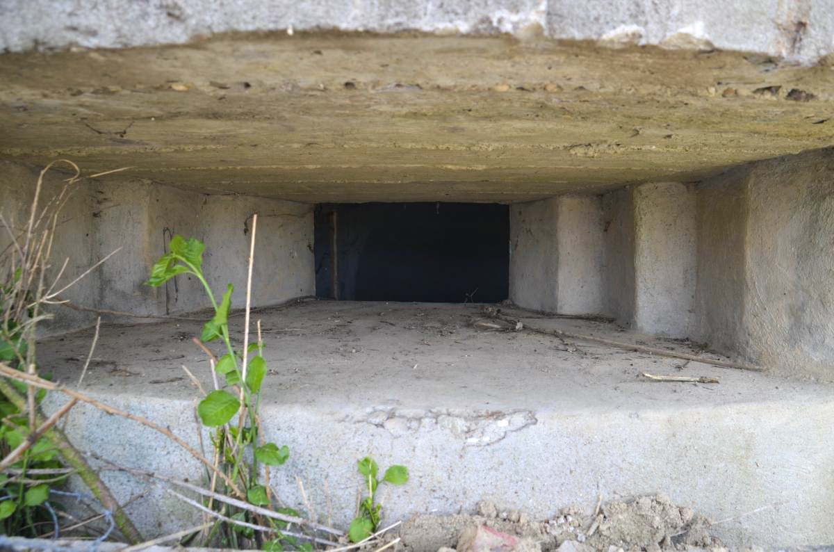 Ligne Maginot - BETTLACH NORD 2 - (Blockhaus pour canon) - Vue du créneau de tir. Attention propriété privée demander l'accord du propriétaire. - D. Froehly