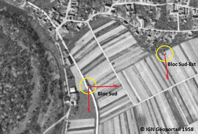 Ligne Maginot - DALHUNDEN SUD - (Blockhaus pour arme infanterie) - Les blocs sud de Dalhunden en 1958 - IGN - Géoportail 1958