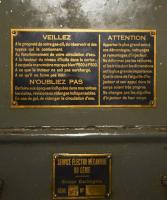 Ligne Maginot - Ouvrage de la FERTE - Bloc 1
Groupe électrogène à moteur CLM 108 de 25 CV
Plaques d'instruction et d'inventaire