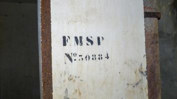 Ligne Maginot - LE CHESNOIS - CHENOIS - (Ouvrage d'artillerie) - Entrée mixte
Indication du numéro du FM prévu à cet endroit (FM sur porte )