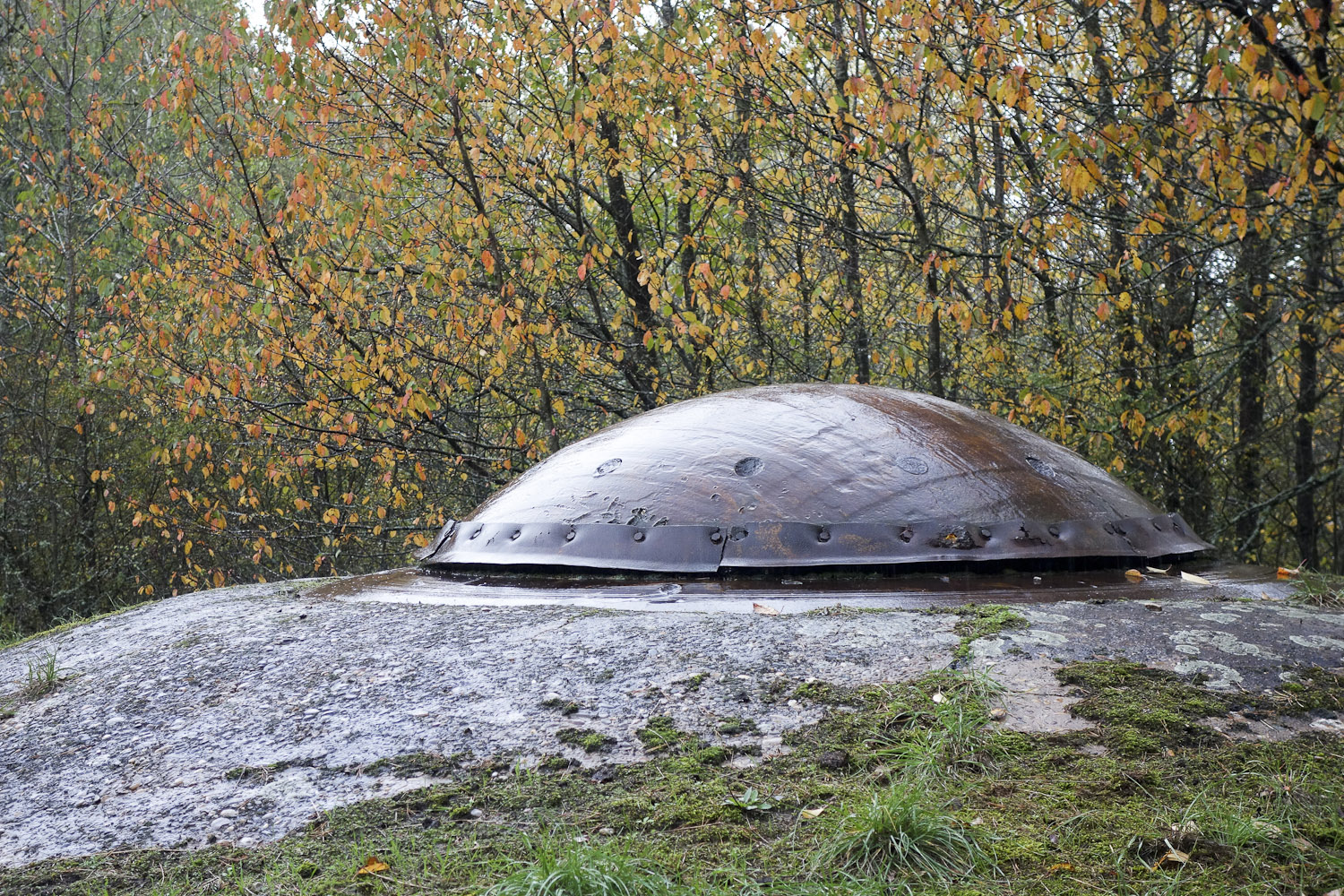Ligne Maginot - SIMSERHOF - (Ouvrage d'artillerie) - Bloc 1 
Tourelle mitrailleuse éclipsée - Michel Teiten