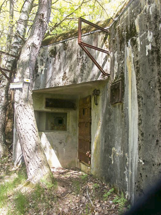 Ligne Maginot - BIESENBERG SOMMITALE - (Casemate d'infanterie - Simple) - L'entrée de la casemate
Noter les grilles de ventilation et le boitier de raccordement pour lignes téléphoniques de campagne - Pascal LAMBERT