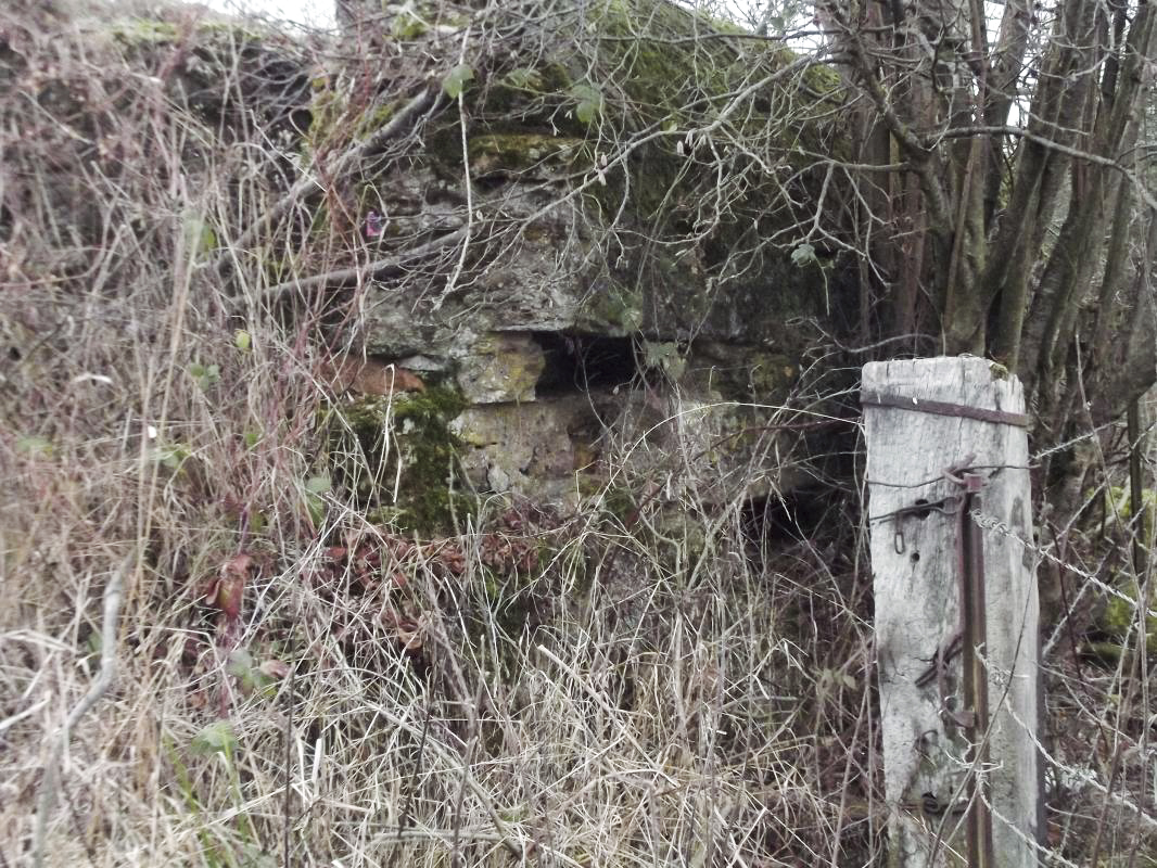Ligne Maginot - VILLY 4 - MAISON MIART - (Blockhaus pour canon) - Blockhaus antichar, vue du créneau antichar et FM vue de l'extérieur - David HARMAND