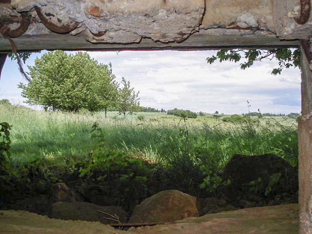 Ligne Maginot - SAINT WALFROY OUEST - (Blockhaus pour canon) - Vue du créneau AC - R Tucker