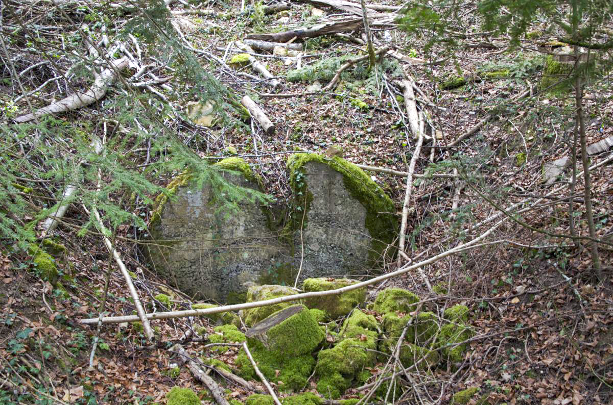 Ligne Maginot - NEUNEICH 4 - (Abri) - Mur du fond, on distingue nettement la façon dont la montagne a été creusée. - D. Froehly