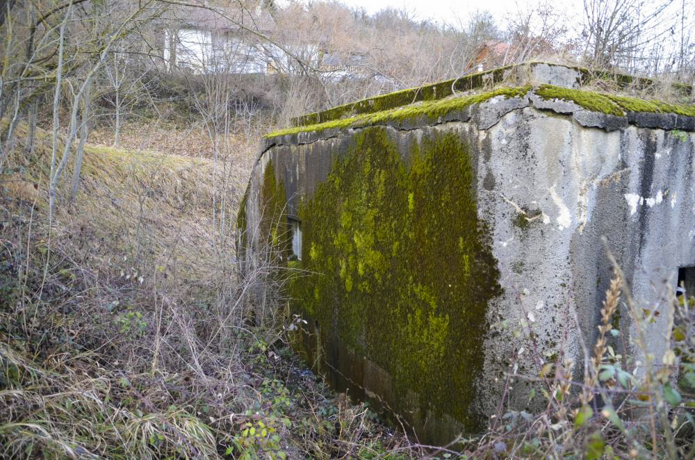 Ligne Maginot - OLTINGUE SUD 3 - (Blockhaus pour canon) - Façade Ouest avec le seul créneau pour FM - D. Froehly
