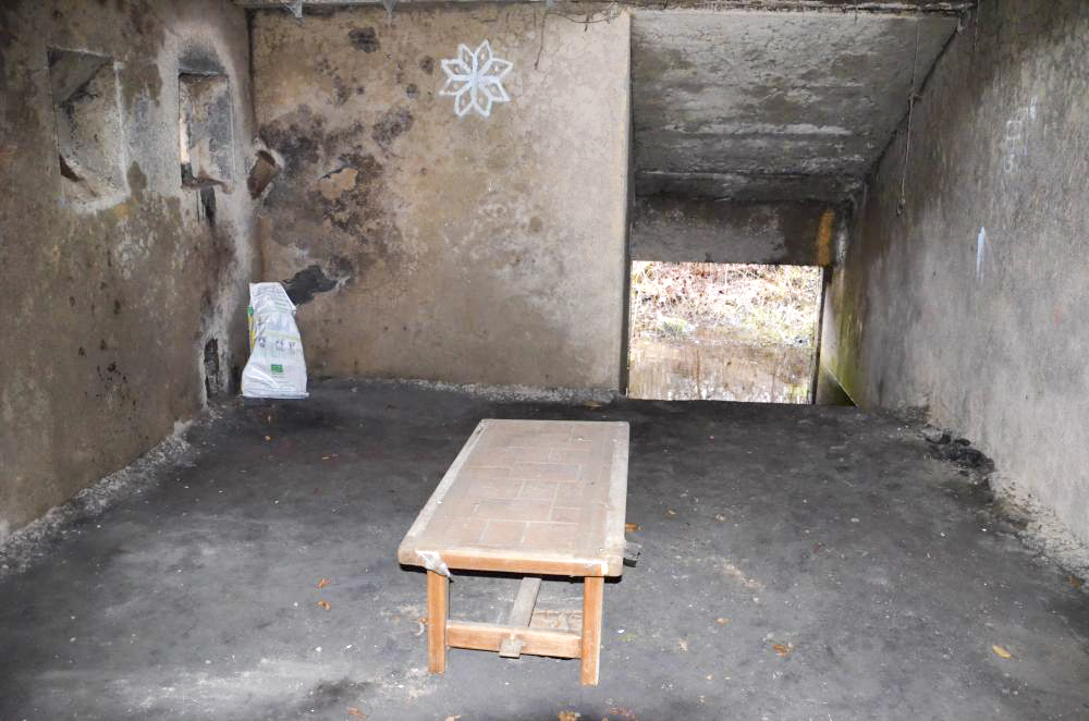 Ligne Maginot - OLTINGUE SUD 3 - (Blockhaus pour canon) - Intérieur de la chambre de tir du canon avec vue sur l'entrée - D. Froehly