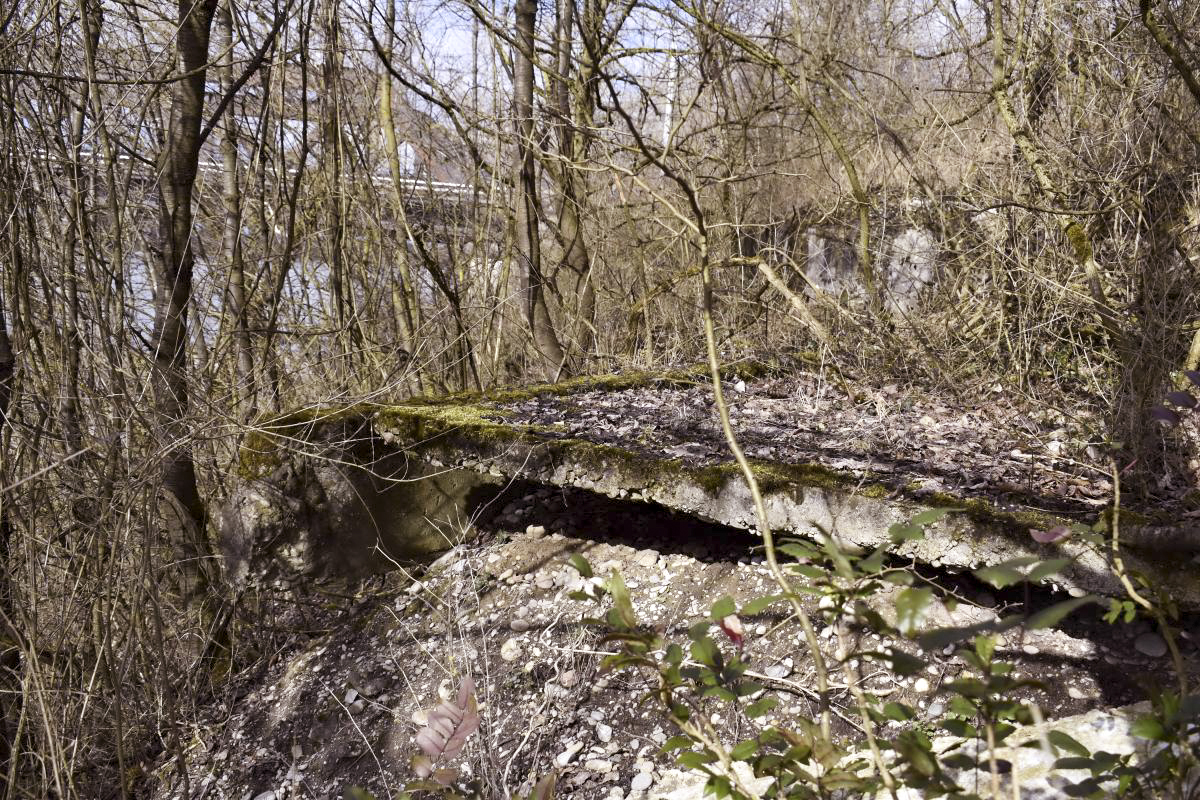 Ligne Maginot - 7/1 - PONT RAIL DE CHALAMPE SUD - (Abri) - Plaque de béton qui pouvait être le toit d'un abri sommaire - D. Froehly