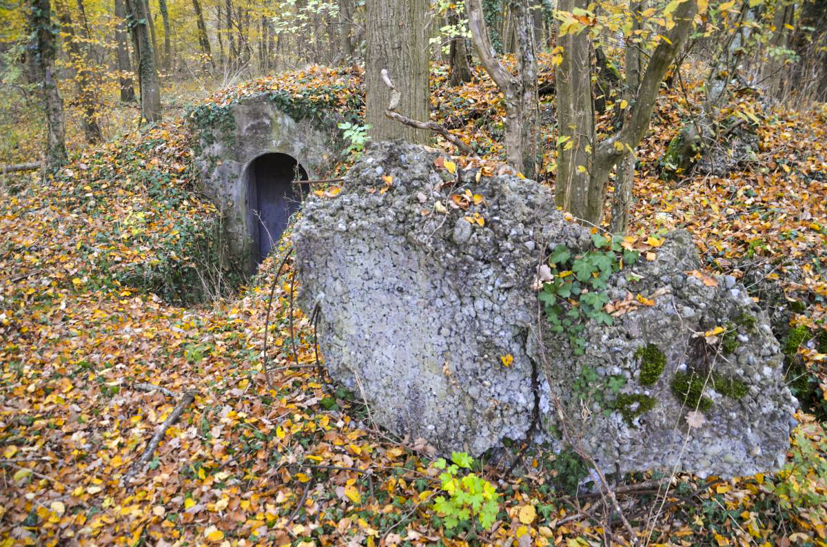 Ligne Maginot - OTTMARSHEIM SUD 1 - (Blockhaus pour arme infanterie) - Entrée 2 avec un morceau de la coupole - D. Froehly