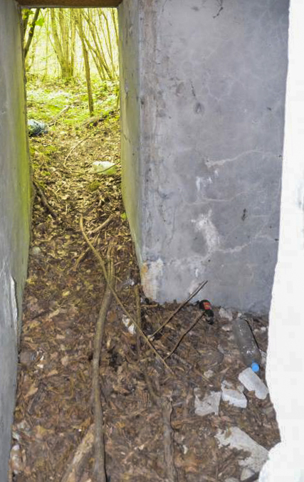 Ligne Maginot - KATZENPFAD - (Blockhaus pour arme infanterie) - Vue du couloir vers la porte d'entrée. A coté de la porte à droite la niche. - D. Froehly