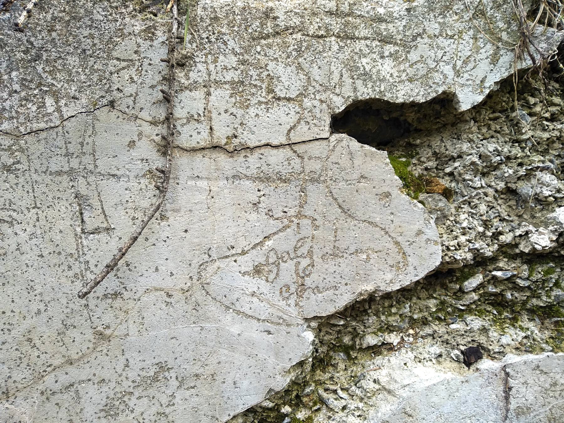 Ligne Maginot - CABANES VIEILLES (ABREUVOIR MILITAIRE) - (Divers) - Un autre  graffiti sur l'abreuvoir - FisH