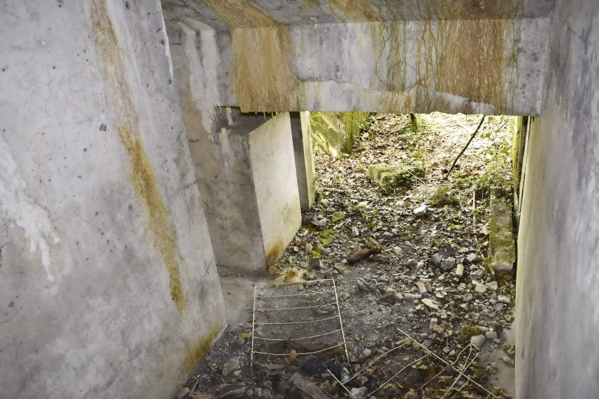 Ligne Maginot - PA DU CARREFOUR 243-1 - (Blockhaus pour canon) - Entrée matériel et à gauche le couloir de l'entrée des hommes - D. Froehly