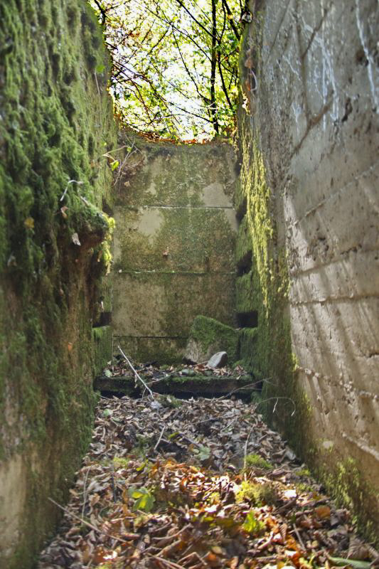 Ligne Maginot - PA KEMBS SUD 3 - (Blockhaus pour arme infanterie) - L'entrée vue de l'intérieure. Dalles préfabriqués servant à retenir la terre. - D.Froehly