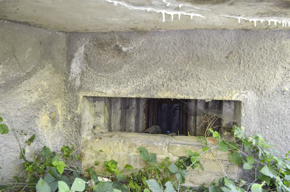 Ligne Maginot - ALGOLSHEIM - ABBATUCCI - (Blockhaus pour arme infanterie) - Créneau de flanquement nord-est équipé d'une trémie Philbert - D. Froehly