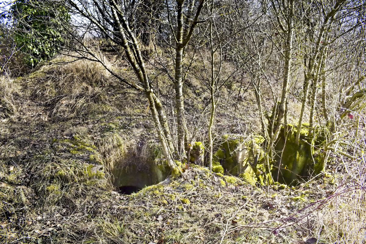 Ligne Maginot - ECLUSE 53 NORD - (Blockhaus pour arme infanterie) - A droite entrée sud. A gauche entrée nord. Au centre petite niche à munitions. - D. Froehly