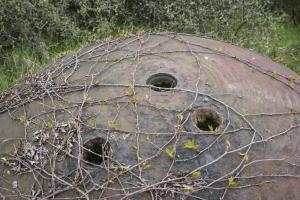 Ligne Maginot - SOETRICH - A11 - (Ouvrage d'artillerie) - Bloc 5
Cloche GFM type A ; traces d'essais de charges creuses