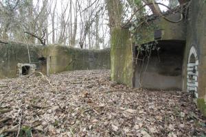 Ligne Maginot - BATTERIE DES PAYSANS - (Cuve pour canon) - Emplacement de la pièce n°3 avec de chaque cotés un abri pour les servants et la lucarne permettant de passer les munitions depuis la soute