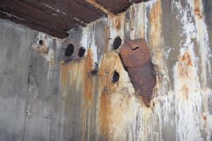 Ligne Maginot - BAUERNGRUNDWASSER - (Blockhaus pour arme infanterie) - Local attenant 
Goulotte lance grenade de défense de la façade de gorge
