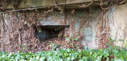 Ligne Maginot - M26 - (Blockhaus pour arme infanterie) - Détail créneau droit.
Noter le reste de peinture de camouflage