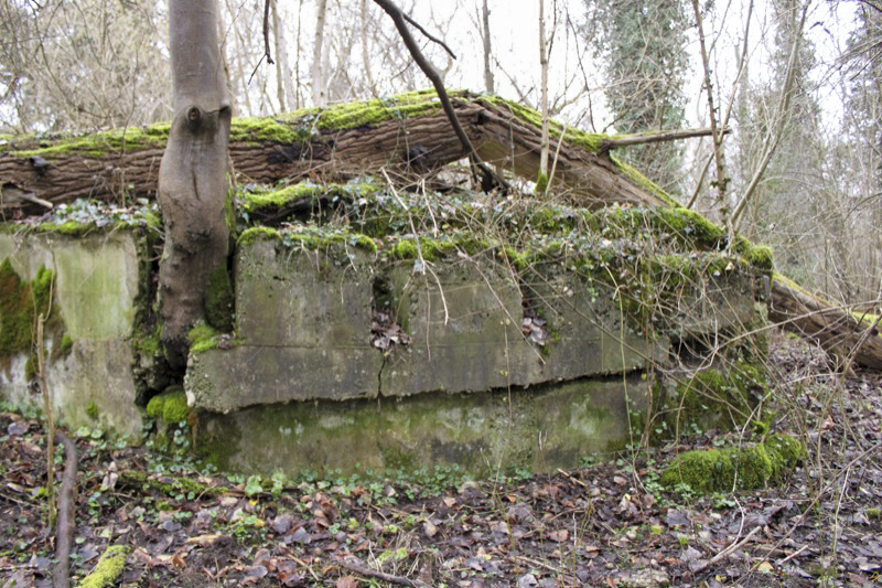 Ligne Maginot - BAUERNGRUNDWASSER - (Blockhaus pour arme infanterie) - La culée du pont sur le Bauerngrundwasser que surveillait le blockhaus - Les Gardiens du Rhin
