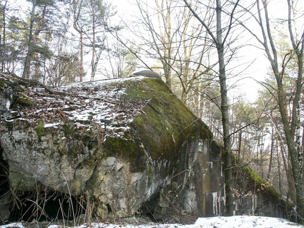 Ligne Maginot - HOCHWALD C6 ( Casemate d'infanterie ) - La façade de la chambre de tir haute - GRAMI
