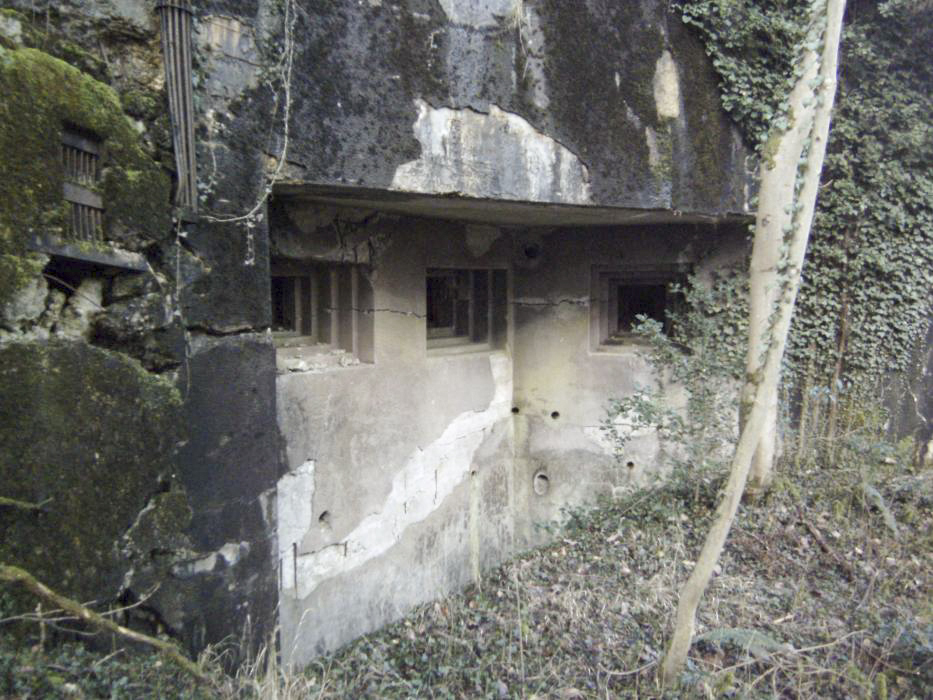 Ligne Maginot - HOCHWALD C9 ( Casemate d'infanterie ) - La façade avec les créneaux de tir - GLÜCKSJÄGER GJ13
