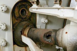Ligne Maginot - LAVOIR - (Ouvrage d'artillerie) - Bloc 2
Canon-mortier de 75 mle 31
Détail de la neutralisation des pièces