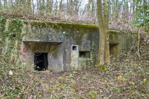 Ligne Maginot - DUCROT OUEST - (Casemate d'artillerie) - Entre les deux embrasures, le créneau du poste de conduite de tir
