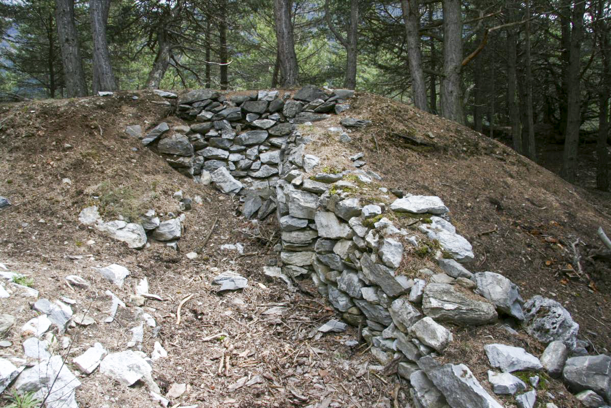 Ligne Maginot - COTE 1408 - (Blockhaus pour arme infanterie) - Les positions du sommet.
Les restes bétonnés sont en avant légèrement en contrebas - Alain Perouffe