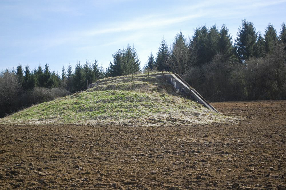 Ligne Maginot - MB121 - (Blockhaus pour canon) - Blockhaus en plein champ, forêt à proximité. Tres imposant de loin. - Christian RICHON/devoitine520