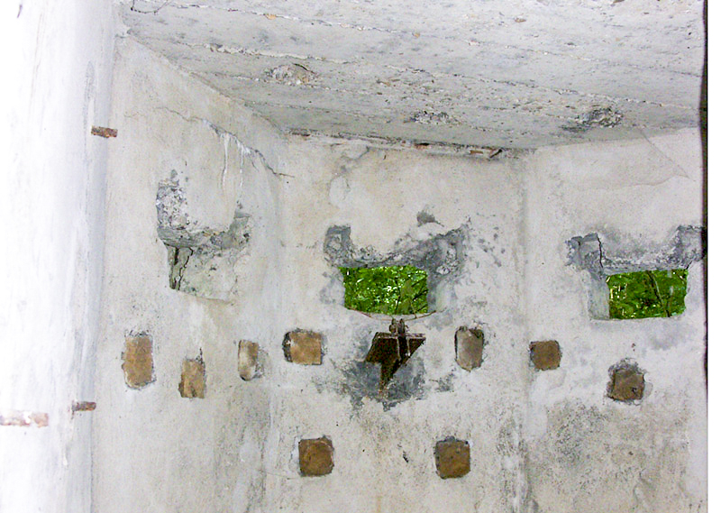Ligne Maginot - 57 - STEINGIESSEN - (Blockhaus pour arme infanterie) - Vue des embrasures et du support d'arme - Pascal LAMBERT