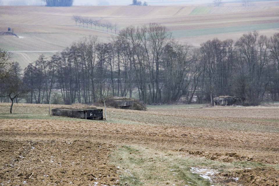 Ligne Maginot - Blockhaus de Heckenmuehle - Les blockhaus de Heckenmuehle vus depuis la casemate de Hoffen Ouest - GRAMI